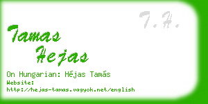 tamas hejas business card